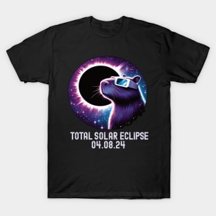 Starry Capybara Total Solar Eclipse T-Shirt